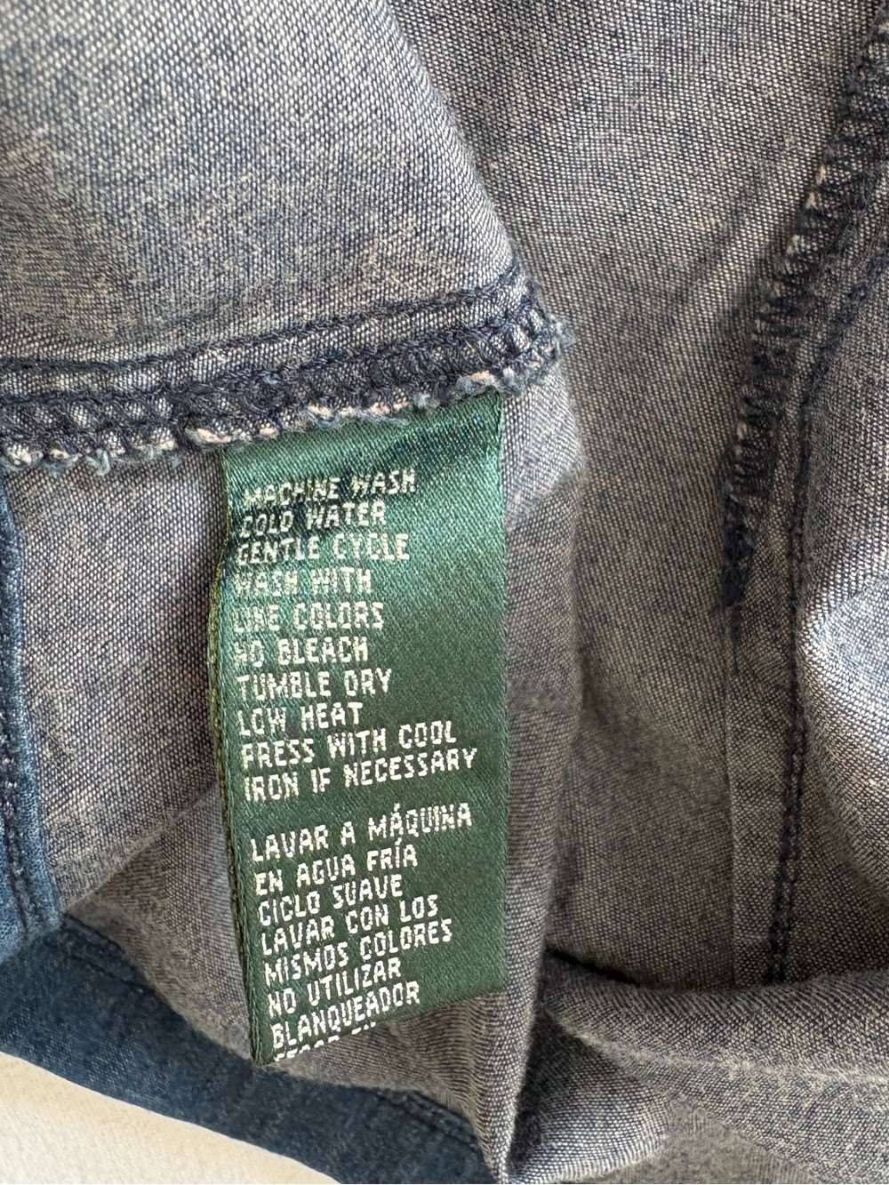 Vintage Lauren Jeans Co. Ralph Lauren Denim Shirt Western Classic Quiet Luxury - Picture 9 of 9